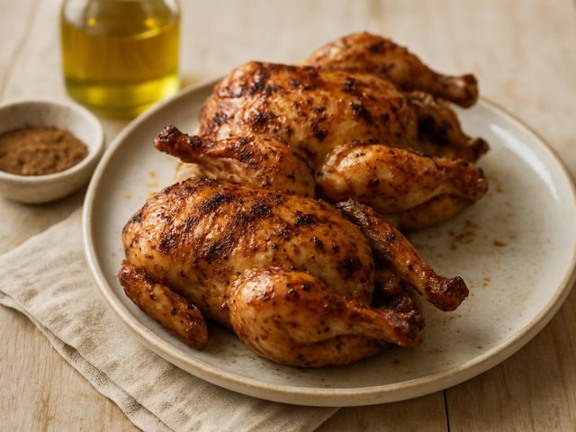 GRILLED CORNISH GAME HENS
