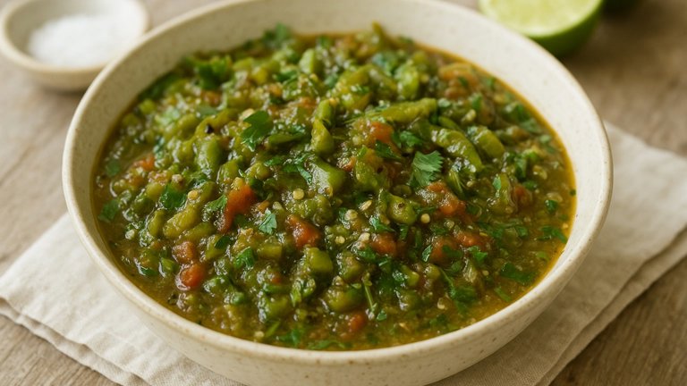 Grilled Mixed Pepper Salsa Verde