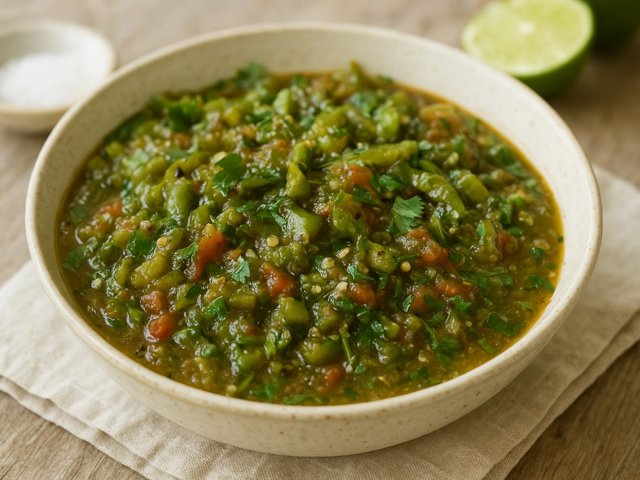 Grilled Mixed Pepper Salsa Verde