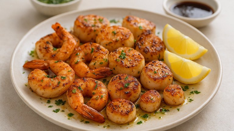 Grilled Or Broiled Shrimp Or Scallops