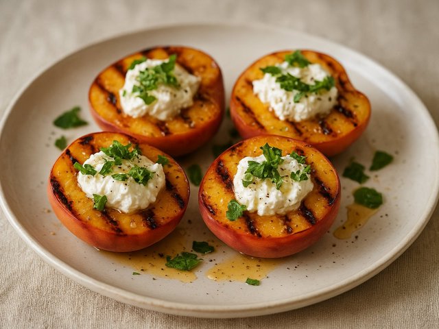 Grilled Peaches With Goat Cheese