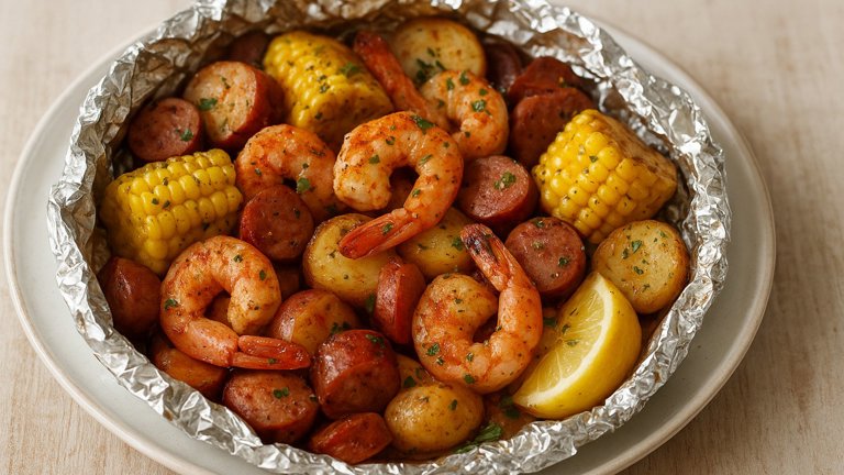 Grilled Shrimp Boil Foil Packs