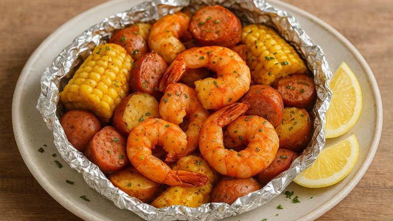 Grilled Shrimp Boil Foil Packs