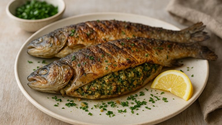 Grilled Whole Stuffed Trout