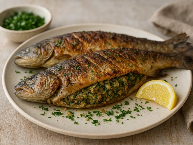 Grilled Whole Stuffed Trout