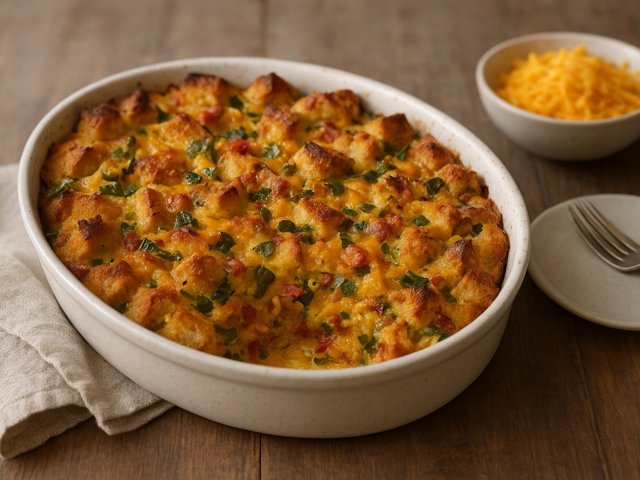 Habanero-Cheddar Bread Pudding