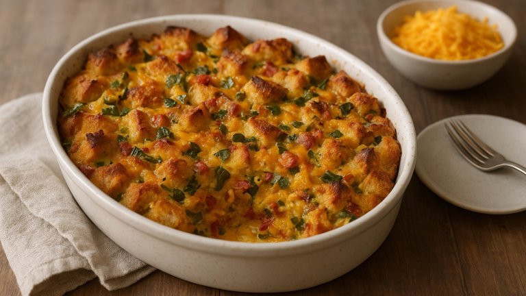 Habanero-Cheddar Bread Pudding