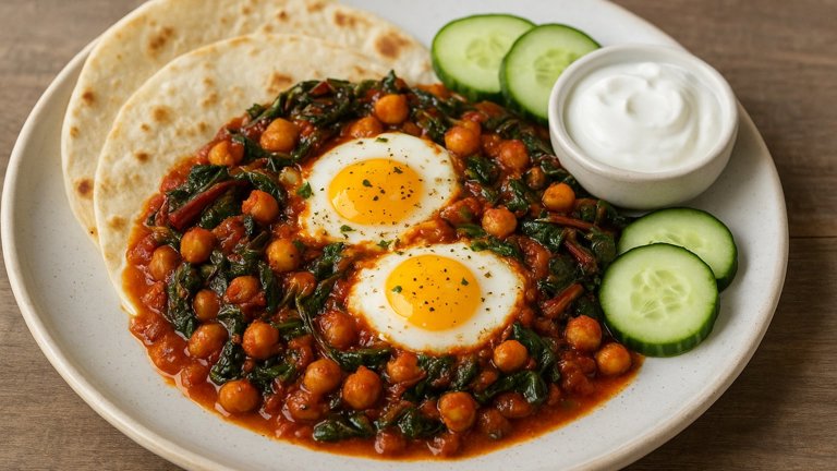 Harissa Chickpeas: With Eggs And Chard