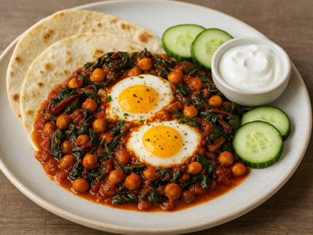 Harissa Chickpeas: With Eggs And Chard