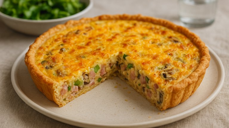 Hash Brown Ham Quiche