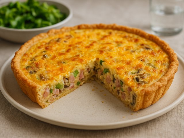 Hash Brown Ham Quiche
