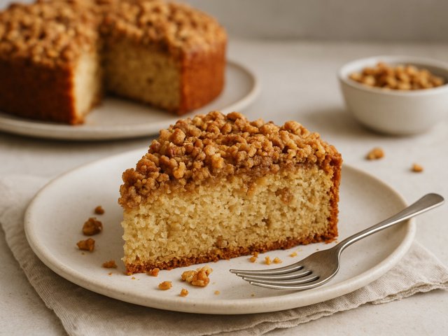 High-Altitude Sour Cream Streusel Coffee Cake