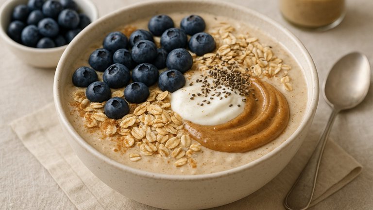 High-Protein Blueberry Cheesecake Power Bowl
