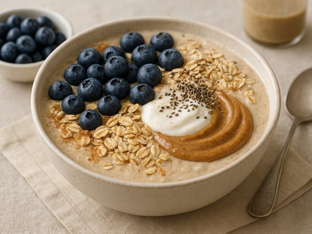 High-Protein Blueberry Cheesecake Power Bowl