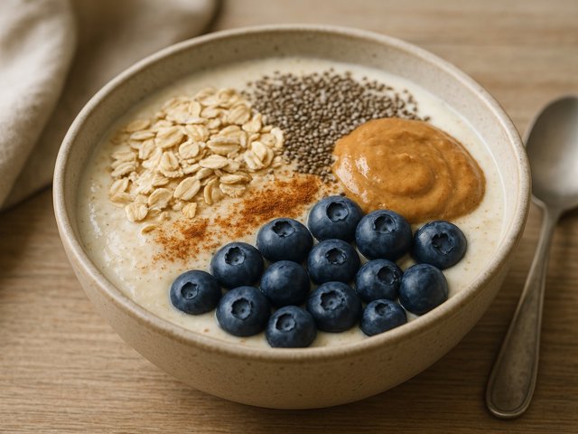High-Protein Blueberry Cheesecake Power Bowl