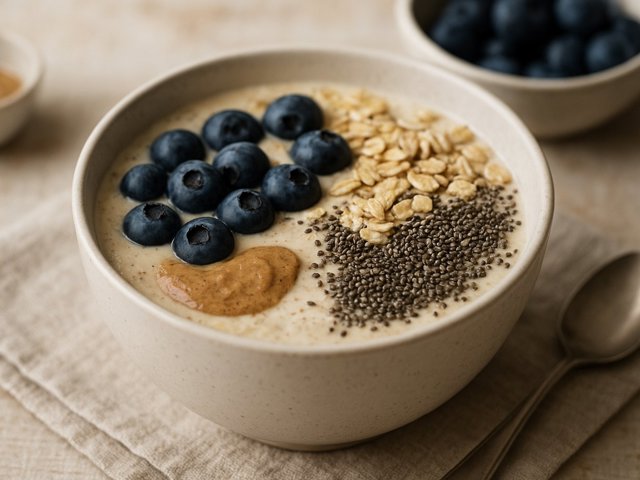 High-Protein Blueberry Cheesecake Power Bowl