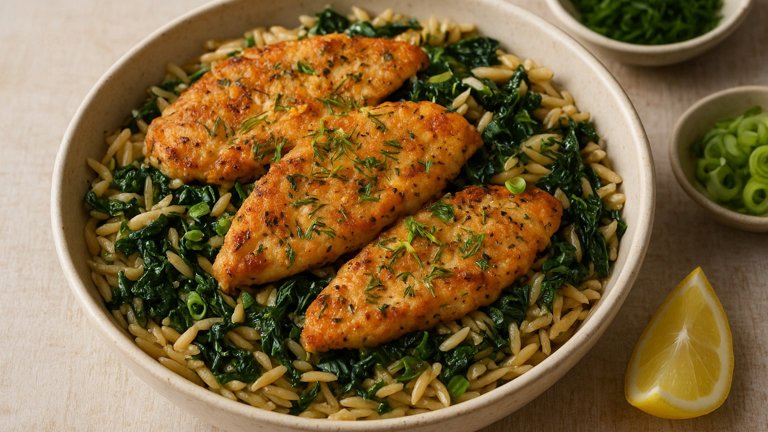 High-Protein Dill Chicken Orzo