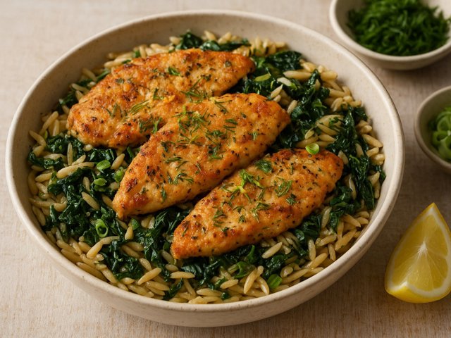 High-Protein Dill Chicken Orzo