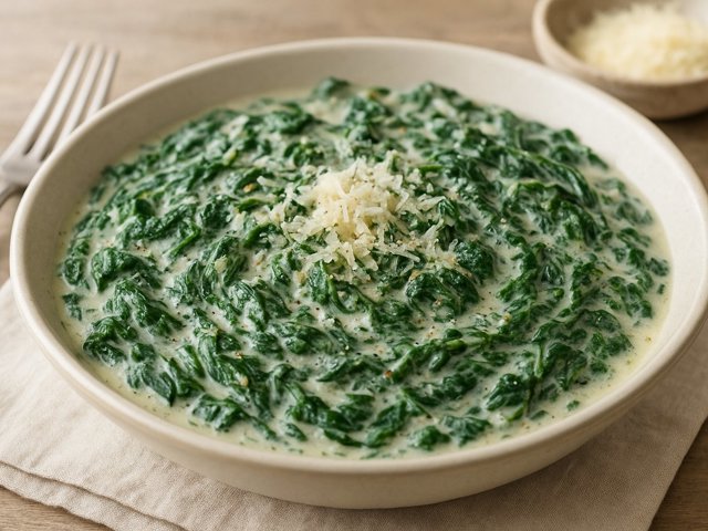 Holiday Creamed Spinach WITH Parmesan
