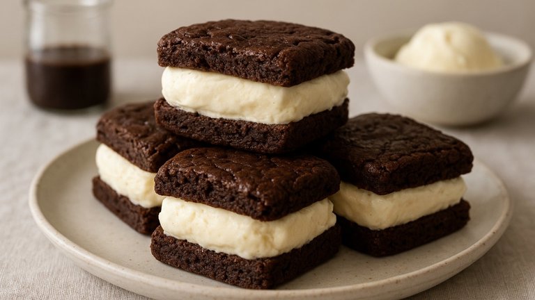 Homemade Fudgy Ice Cream Sandwiches