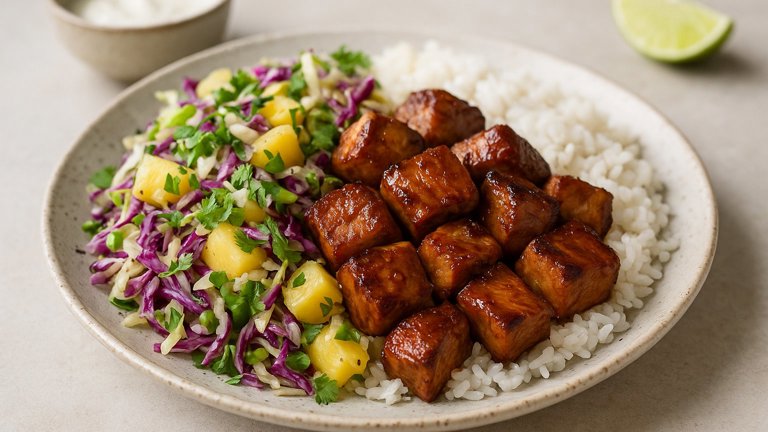 Honey-Lime Pork with Pineapple Slaw