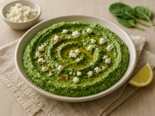 Hummus With Spinach & Feta