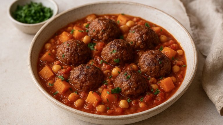 Iberian Meatballs With Spiced Pumpkin And Chickpea STEW