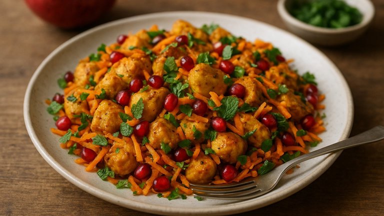 Indian Chicken, Pomegranate & Herb Salad