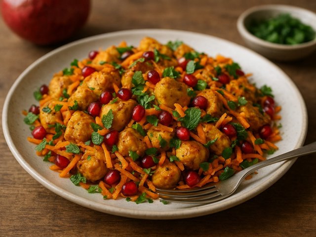 Indian Chicken, Pomegranate & Herb Salad