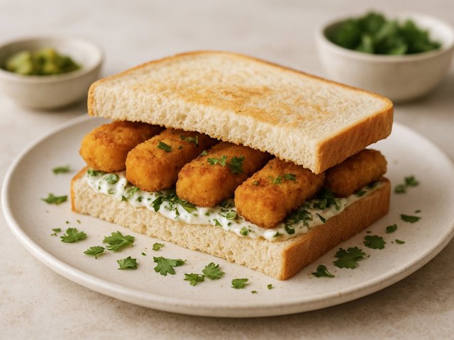 Indian Fish Finger Sandwich