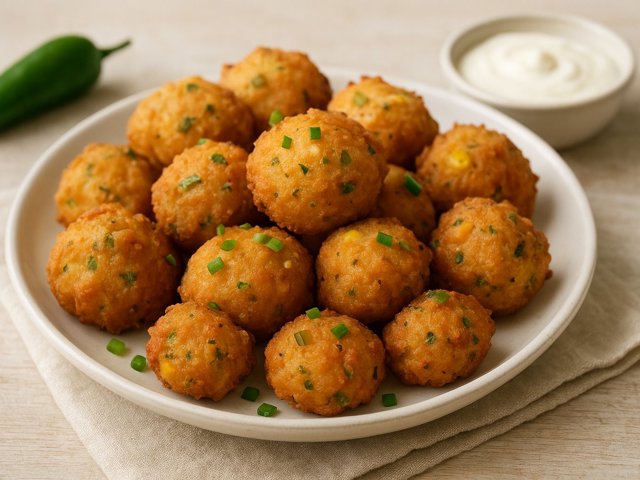 Jalapeño AND Fresh CORN HUSH Puppies