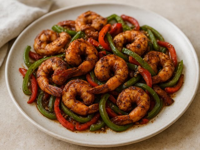 Jamaican Jerk Shrimp And Peppers