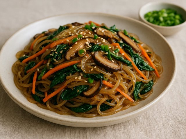 Japchae (Korean Sweet Potato Noodles)
