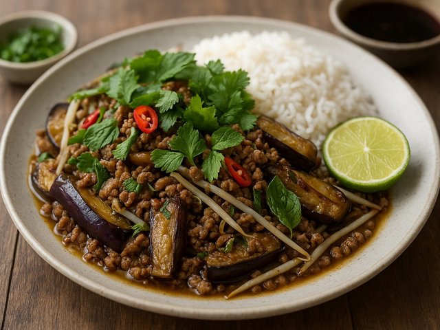 Lao Lap Aubergines & Pork