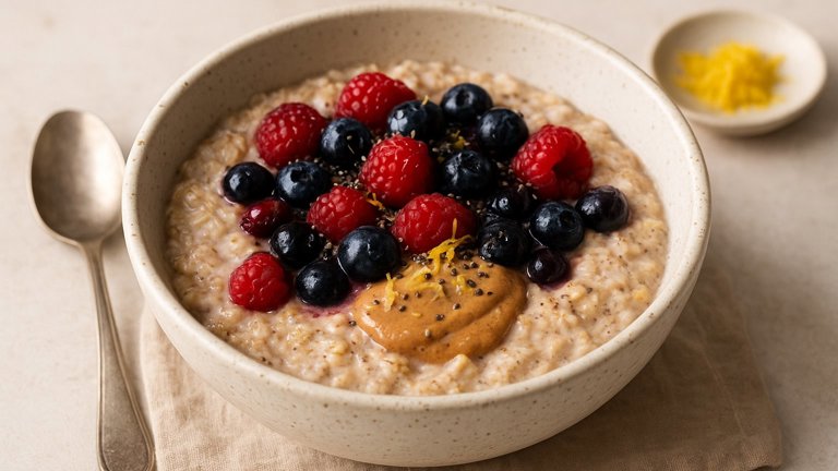 Lemon Berry Cheesecake Protein Oats