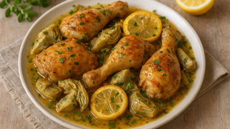 Lemon Chicken With Marjoram And Artichokes