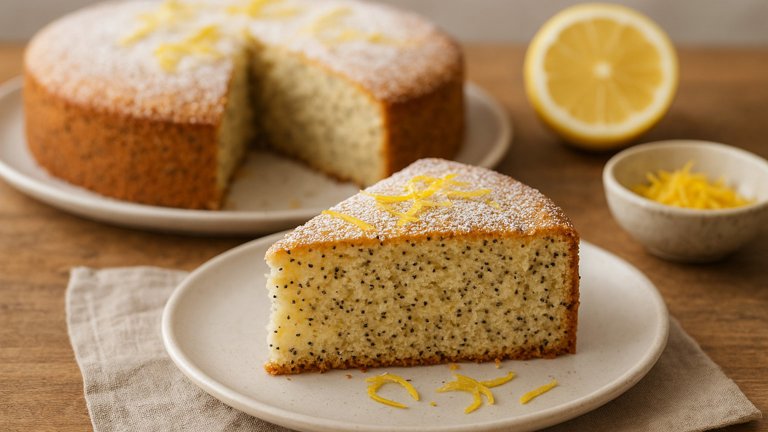 Lemon Poppy Seed Sponge Cake