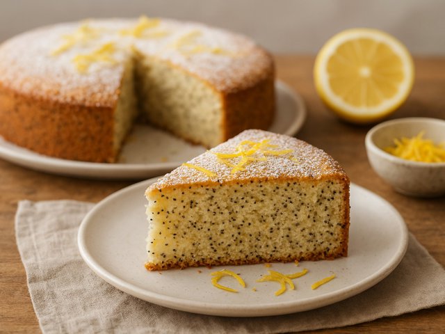 Lemon Poppy Seed Sponge Cake