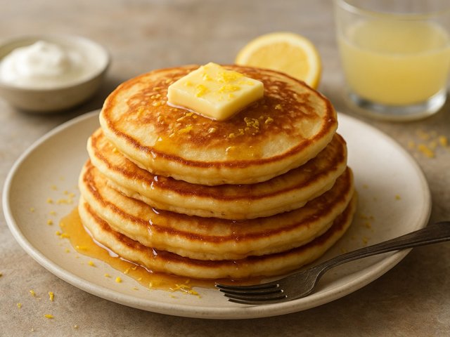 Lemon–sour Cream Pancakes