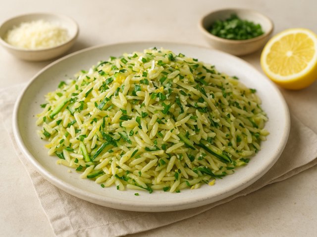 Lemon Zucchini Orzo
