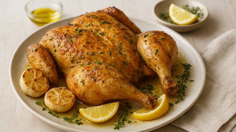 Lemon-Thyme Butterflied Roast Chicken
