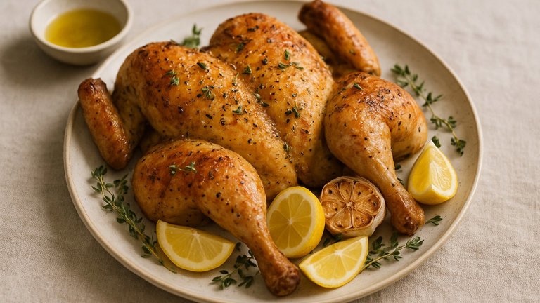 Lemon-Thyme Butterflied Roast Chicken