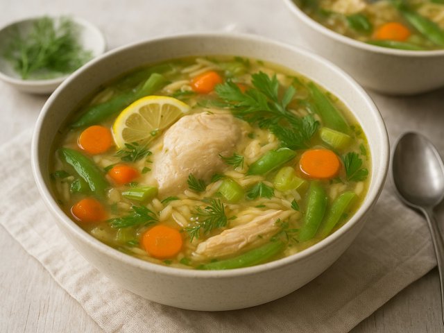 Lemony Chicken & Orzo Soup