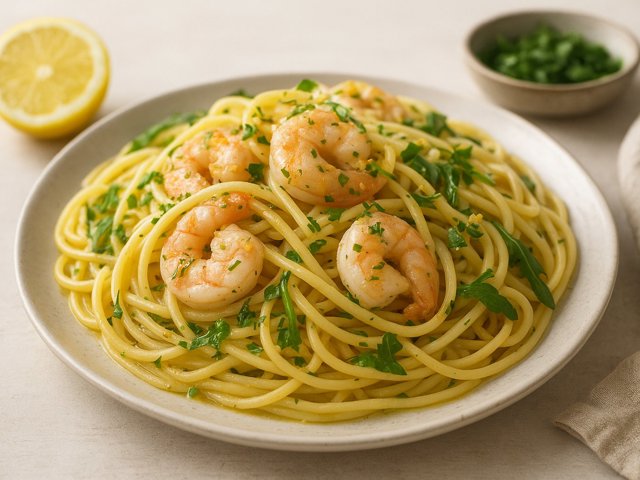 Linguine with Shrimp and Lemon Oil