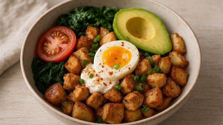 Loaded Turkey Hash &Amp; Jammy Egg Bowl