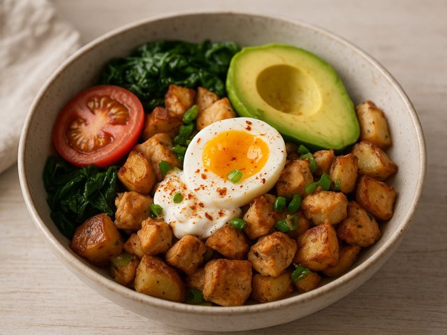 Loaded Turkey Hash &Amp; Jammy Egg Bowl