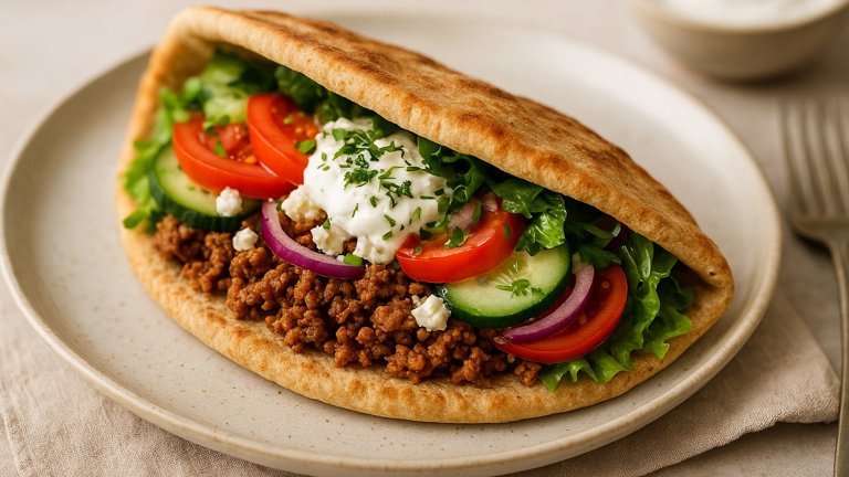 ☀️ Lunch 650 Kcal Greek Hercules Beef Gyro Pocket