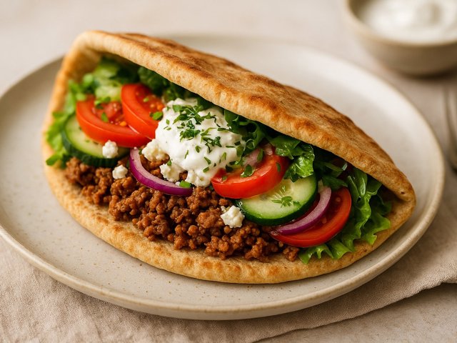 ☀️ Lunch 650 Kcal Greek Hercules Beef Gyro Pocket