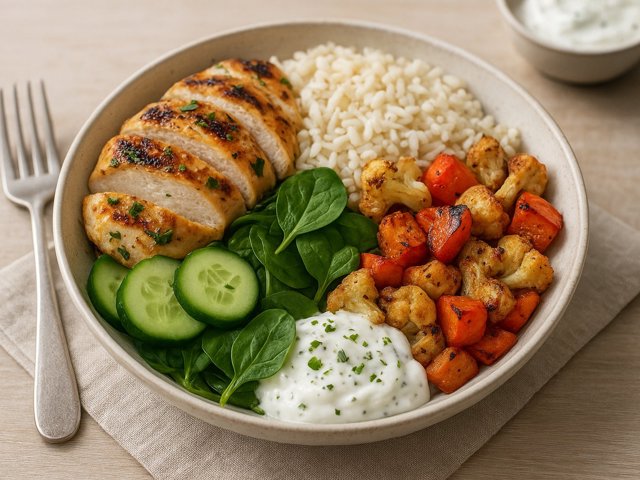 Lunch - Charred Lemon Chicken Rainbow Rice Bowl