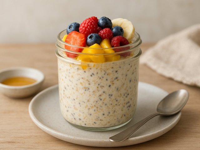 Mango Berry Endurance Overnight Oats